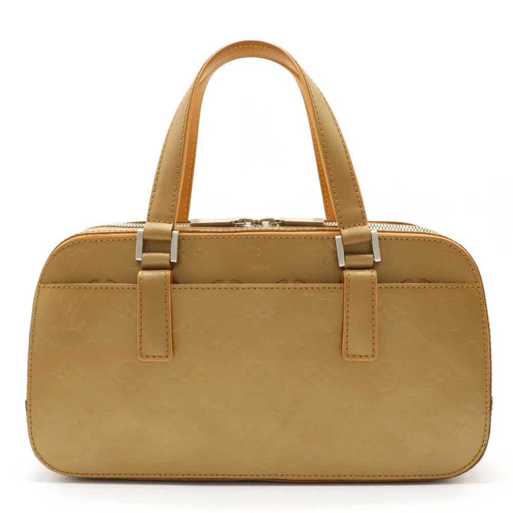 LOUIS VUITTON Monogram Matte Shelton Handbag Boston Bag Ambre Beige
